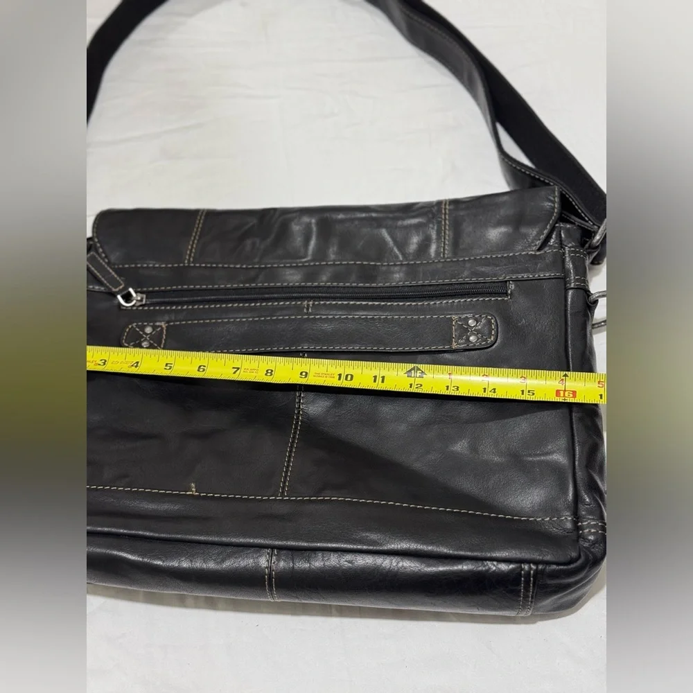 JACK GEORPES Elegant Black Leather Baby Bag
